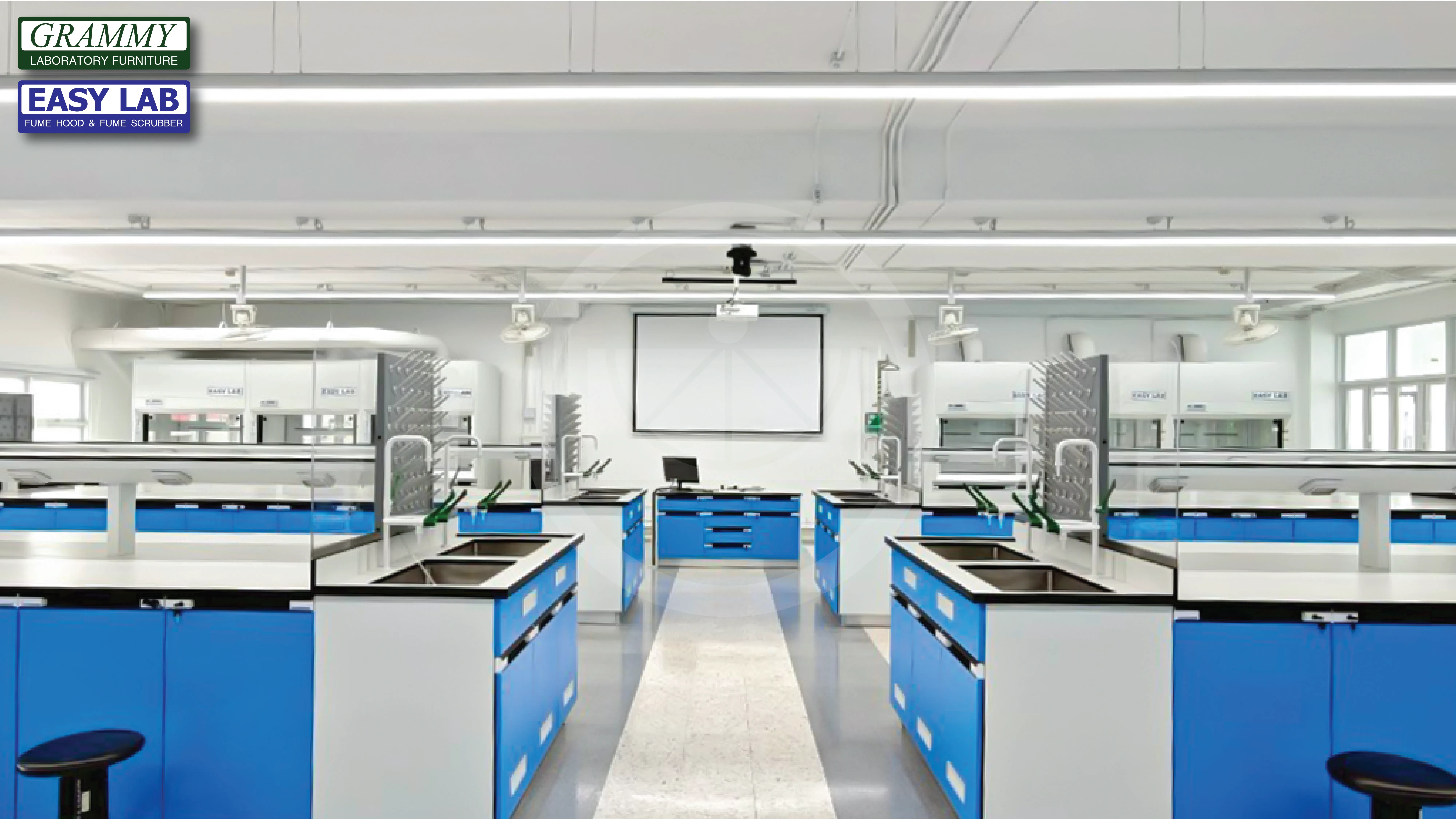 ติดตั้งโต๊ะปฏิบัติการ GRAMMY & ตู้ดูดควัน EASY LAB